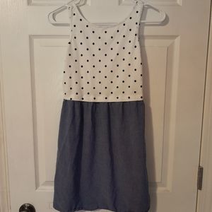 Girls L(10-12) Old Navy sleeveless dress, Grey, and white